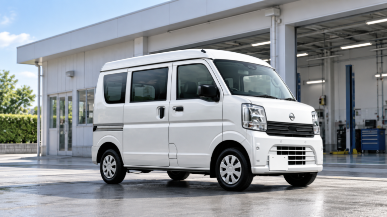 整備施設前の日産クリッパーバンのイメージ